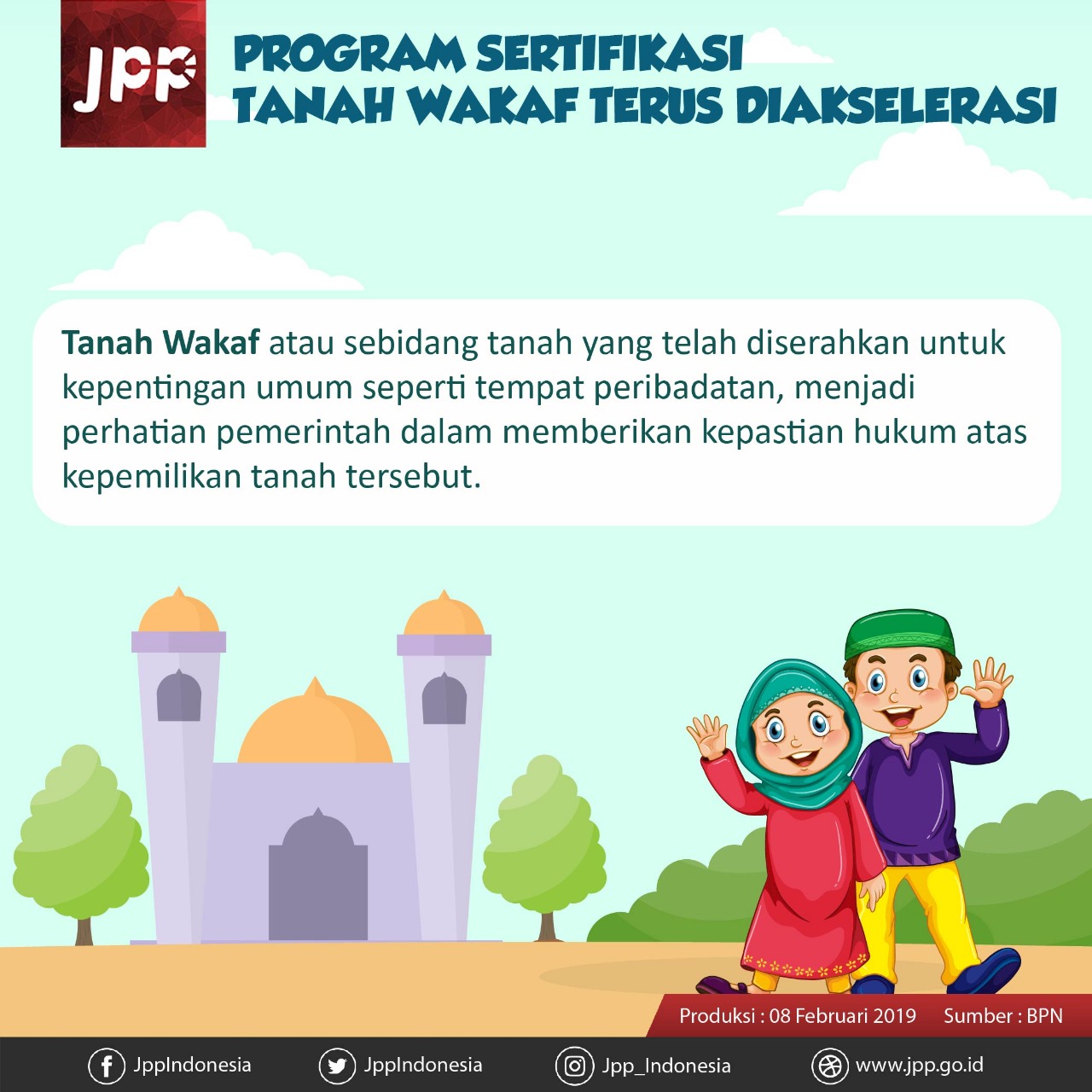 Program Sertifikat Tanah Wakaf Terus Diakselerasi - 20190208